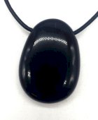 Zwarte Obsidiaan getrommeld Doorboord 3cm