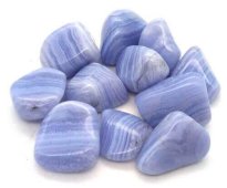 Blauwe Chalcedoon 'Blue Lace' getrommeld 100g