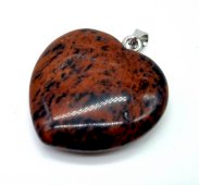 Hanger Hart Mahonie Obsidiaan 2.5cm