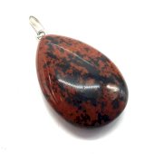 Hanger Traan Mahonie Obsidiaan 3cm