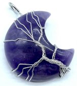 Hanger Maan Levensboom - Amethist 3.5cm