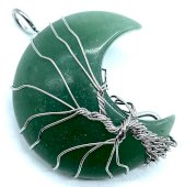 Hanger Maan Levensboom - Groene Aventurijn 3.5cm