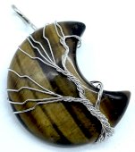 Hanger Maan Levensboom - Tijgeroog 3.5cm