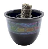 Smudge Schaal Keramiek 7 Chakra's Zwart 13cm