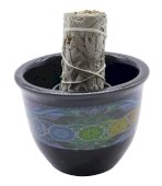 Smudge Schaal Keramiek 7 Chakra's Zwart 9cm