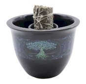 Smudge Schaal Keramiek Levensboom Zwart 13cm