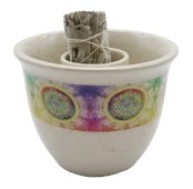Smudge Schaal Keramiek Levensbloem Wit 13cm