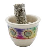 Smudge Schaal Keramiek Levensbloem Wit 9cm