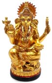 Standbeeld Hars Ganesh Verguld op Sokkel 18cm