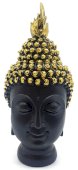Standbeeld Hars Boeddhahoofd Zwart 15cm