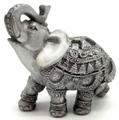 Standbeeld Hars Olifant Zilver 10cm