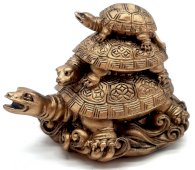Standbeeld Hars Schildpadden van de Voorspoed Brons 8cm