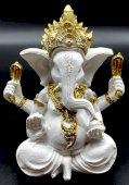 Standbeeld Hars Ganesh Wit 13cm