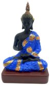 Standbeeld Hars Thaise Boeddha Blauw 18cm