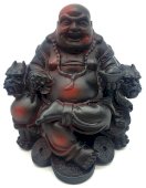 Standbeeld Hars Lachende Boeddha Antiek 15cm