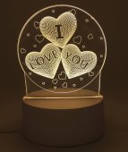 USB Nachtlampje Plastic 'I Love You' 12cm