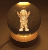 USB Nachtlampje Glas Astronaut 9cm
