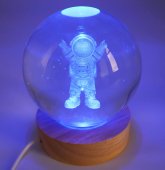 USB Nachtlampje Glas Astronaut Multicolor 9cm