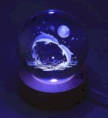 Nachtlampje USB Glas Dolfijn Meerkleurig 6cm