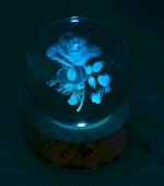 Nachtlampje USB Glas Roos Meerkleurig 6cm