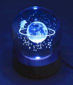 Nachtlampje USB Glas Saturnus Meerkleurig 9cm